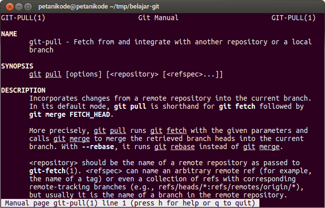 Dokumentasi git pull