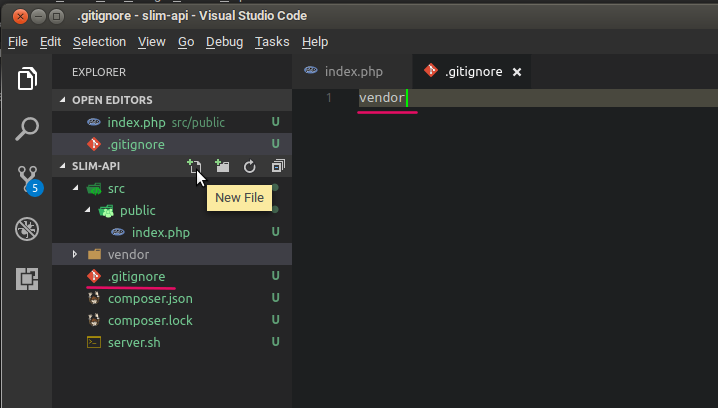 Membuat File Gitignore