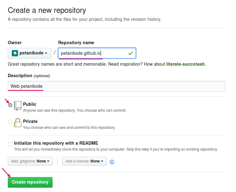 Membuat repository baru di Github