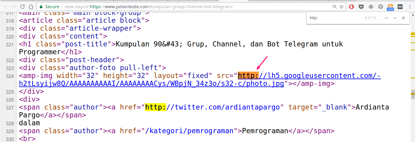 Link aset yang masih menggunakan http
