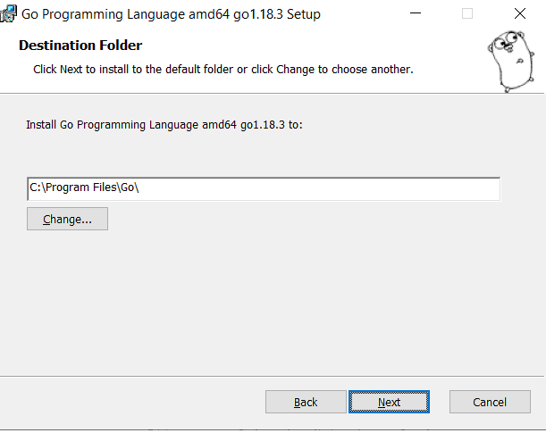 Lokasi install golang
