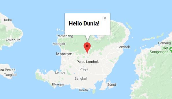 Info window di atas marker