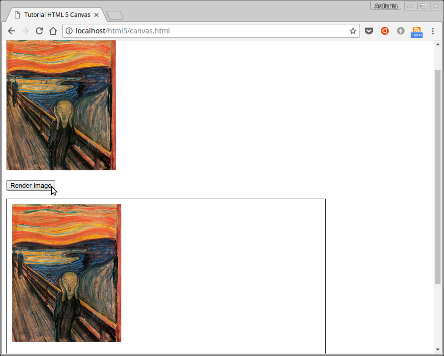 Hasil me-render image ke canvas