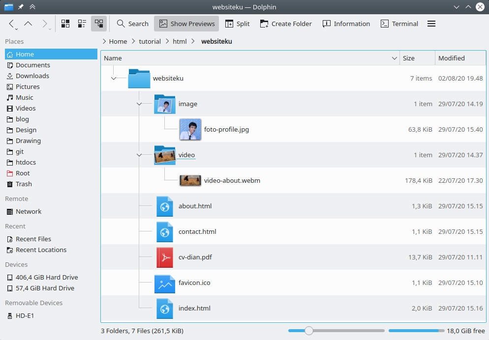 Folder website yang akan di-upload ke Netlify