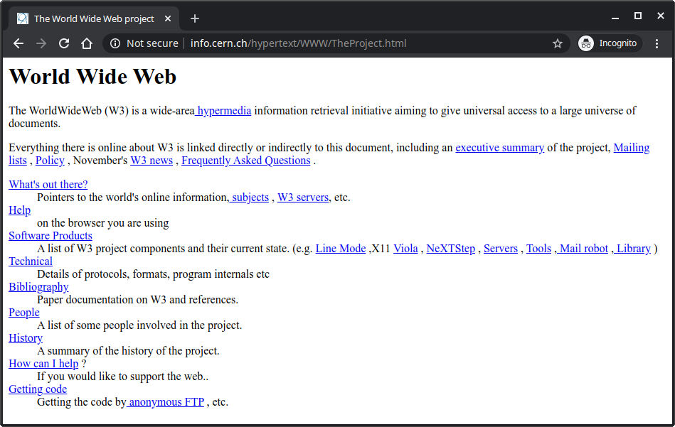 website pertama di dunia