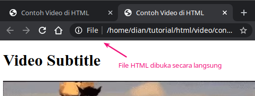 Membuka file html secara langsung