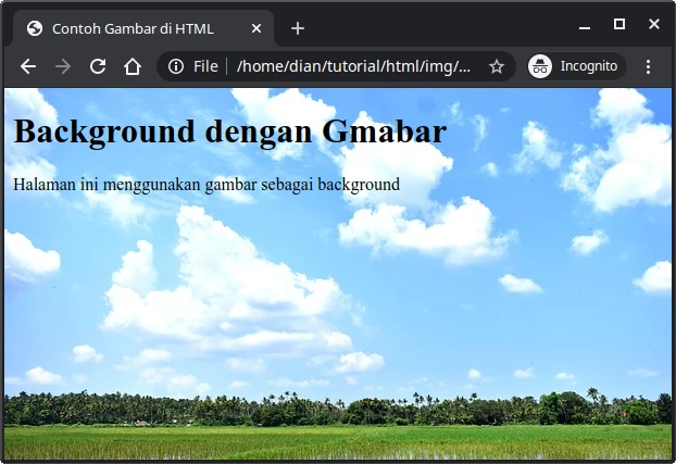 Contoh background dengan gambar