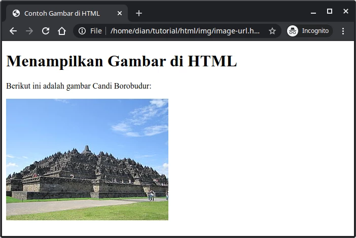 Menggunakan gambar dari web lain