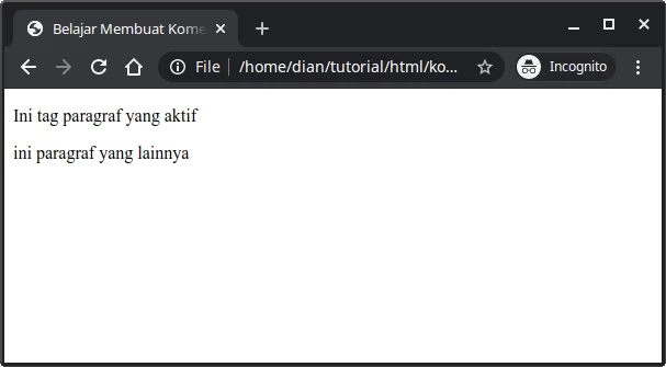 Disable kode dengan komentar