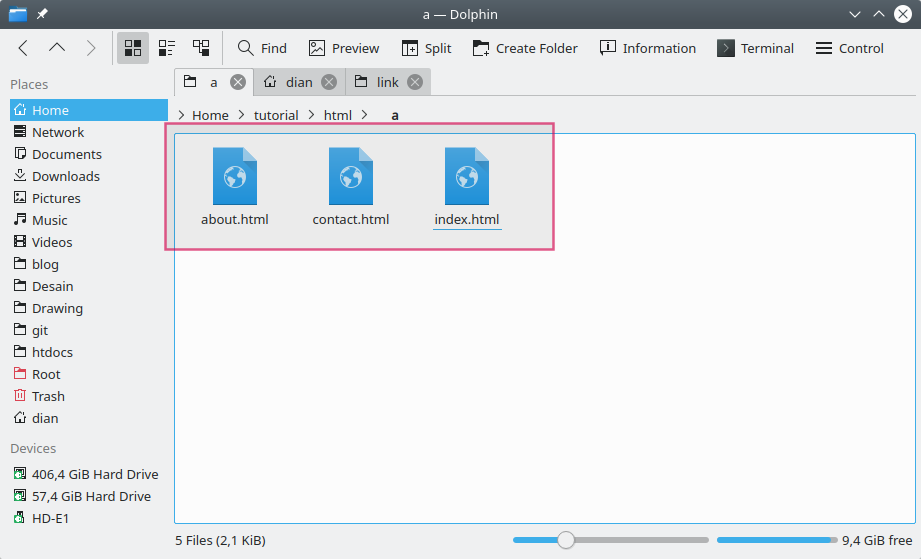 File html contoh link internal
