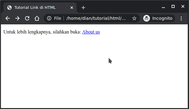 Contoh link pada HTML