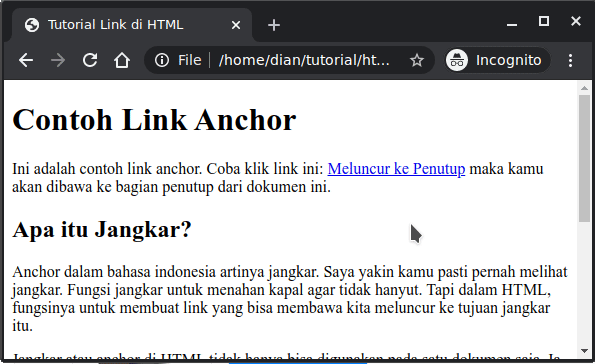 Contoh Anchor Link