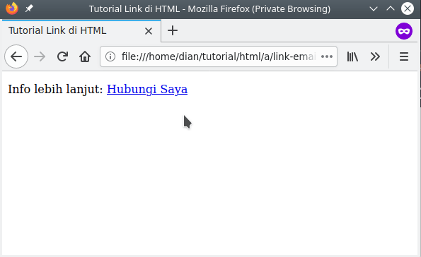 Link untuk mengirim email