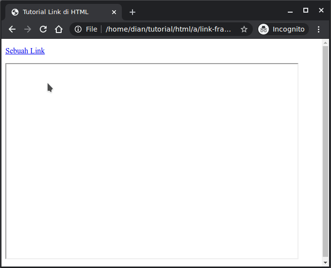 Link dengan target iframe