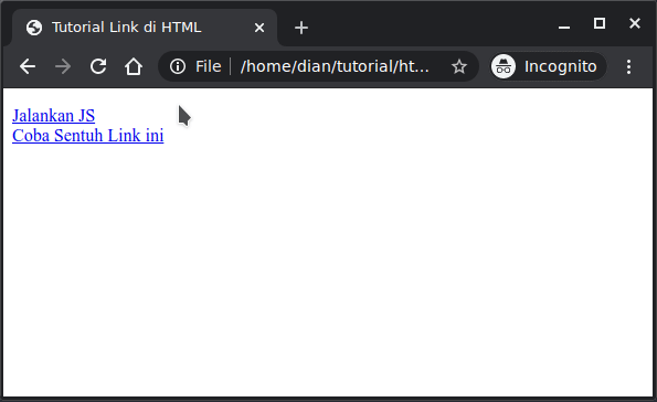 Link untuk menjalankan fungsi js