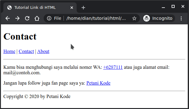 Contoh link dengan target blank