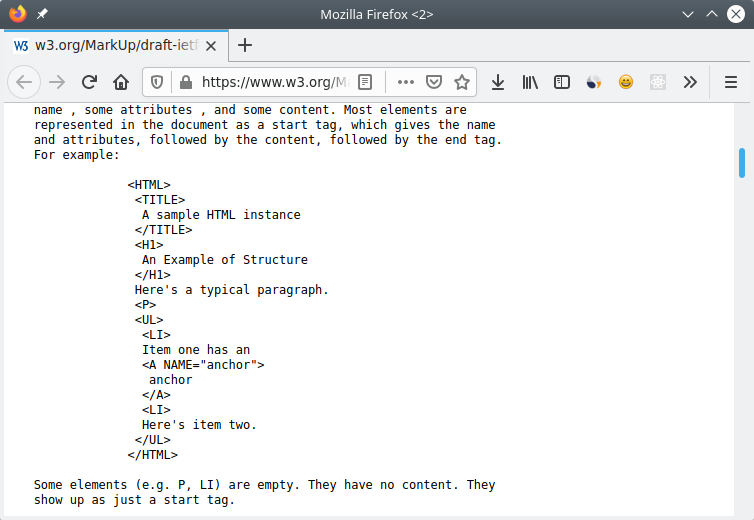 Draf proposal HTML 1.0