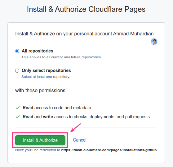 authorize cloudflare pages