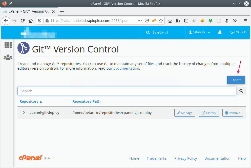 Membuat repositori Git di CPanel