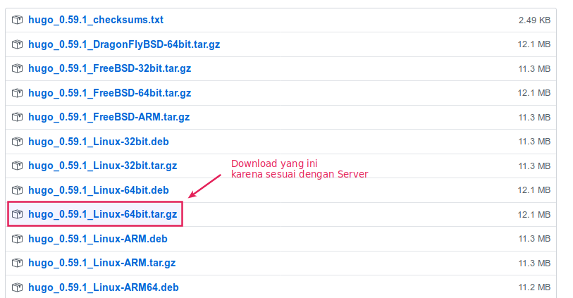 Men-download binary Hugo