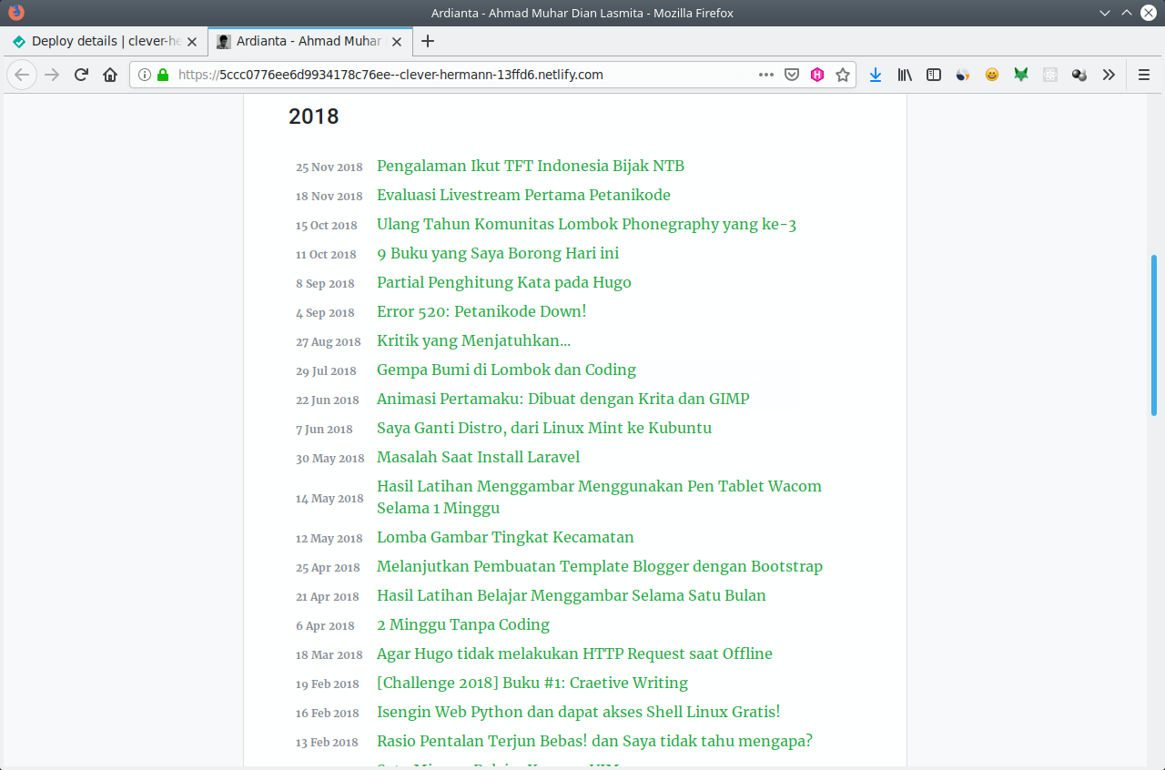 Preview hasil deploy