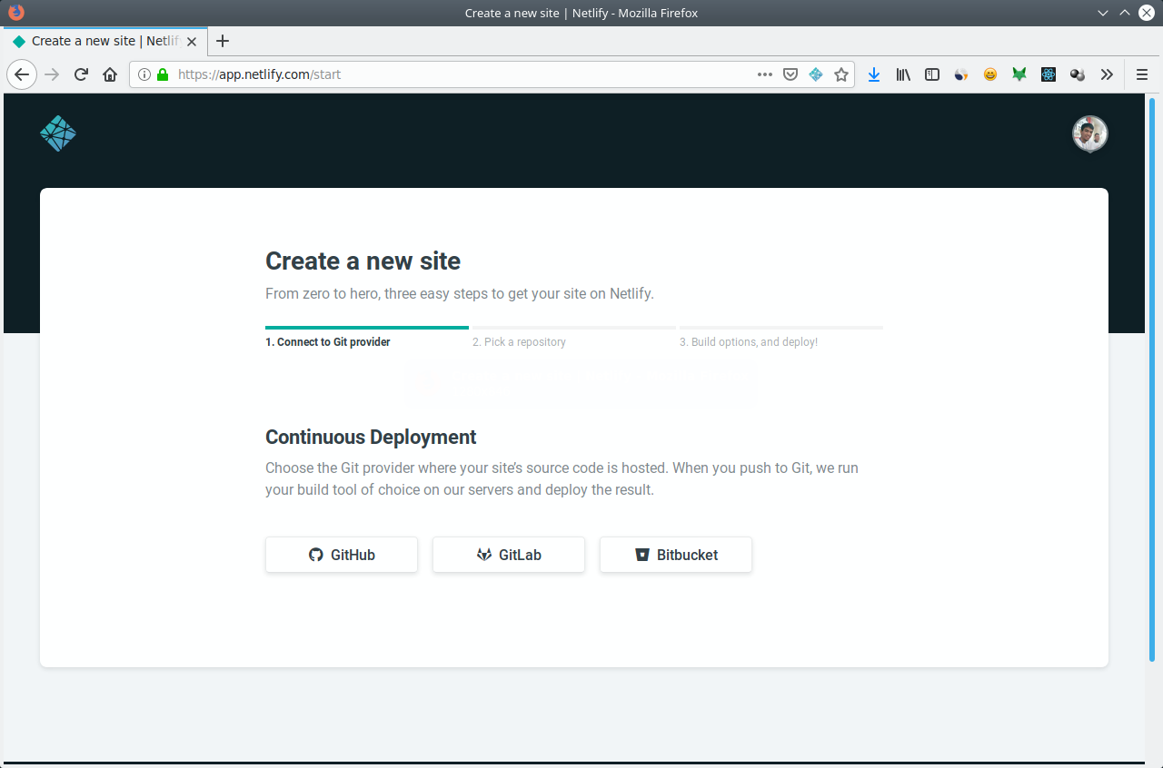 Memilih Git Provider
