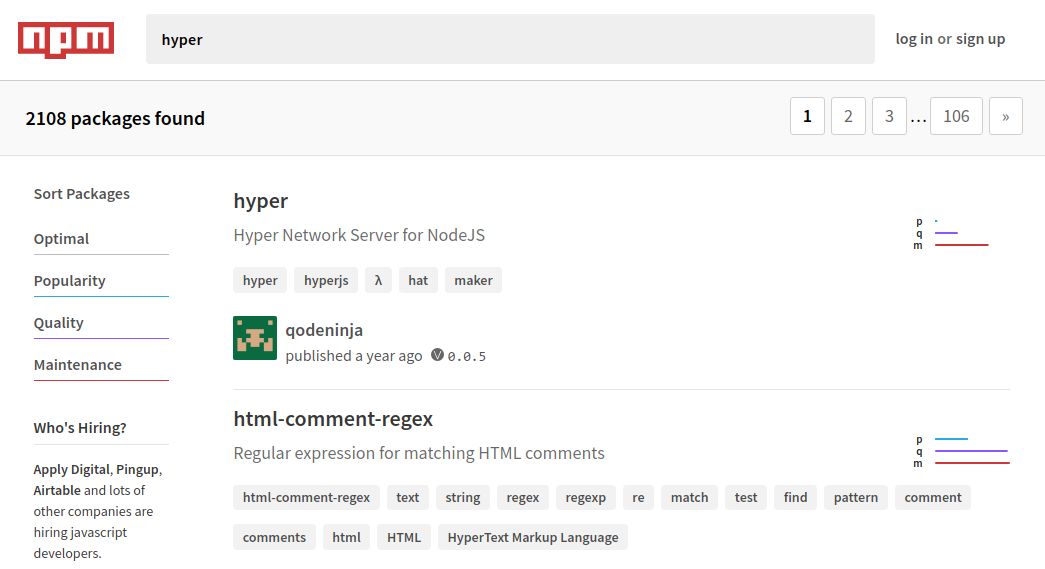 Plugin Hyper di npmjs