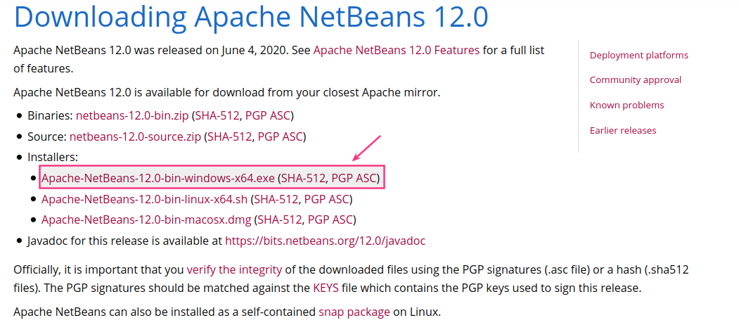 Halaman untuk download Netbeans download netbeans