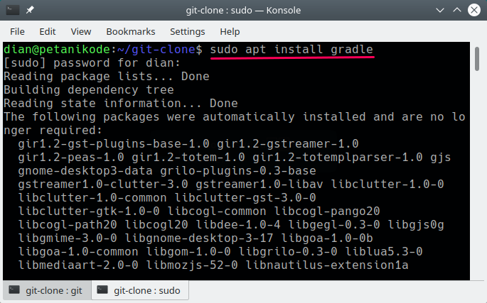 Install gradle di Ubuntu dengan apt
