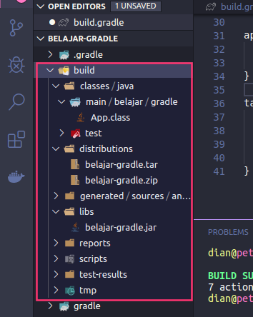 Folder hasil build gradle