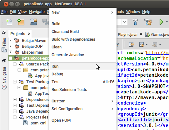 Perintah maven netbeans