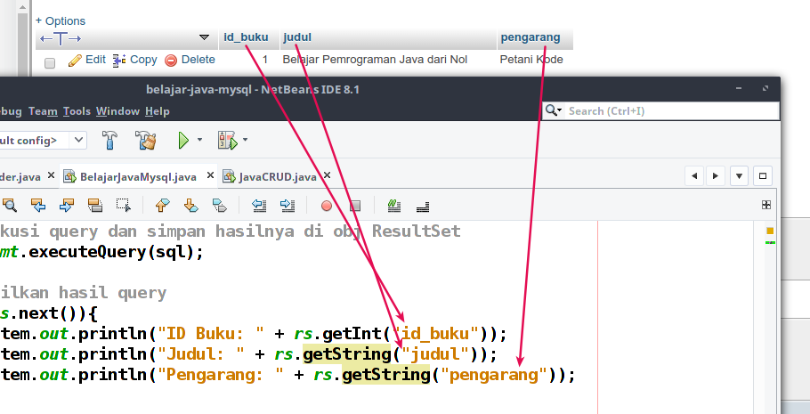 Mengambil data dari ResultSet