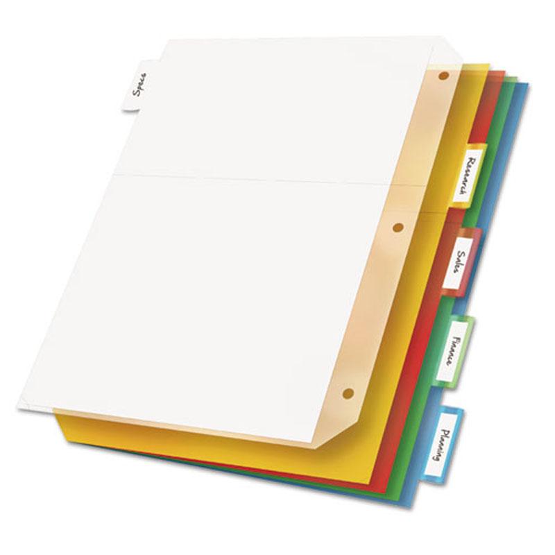 Ring Binder Divider Pockets w/ Index Tabs, Assorted | Ultimate Office