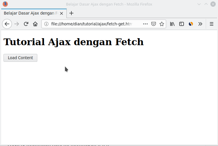 Hasil pengambilan data menggunakan fetch