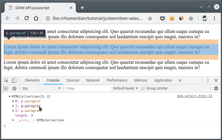 Memilih beberapa elemen sekaligus