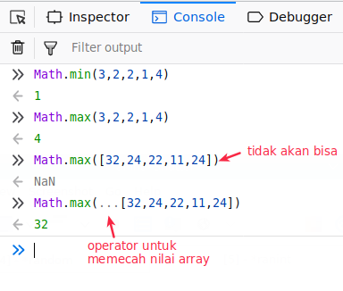 fungsi min dan max di javascript