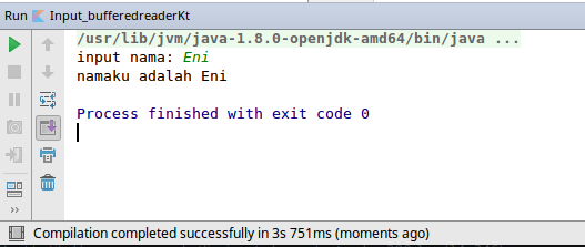 Hasil input dengan class BufferedReader