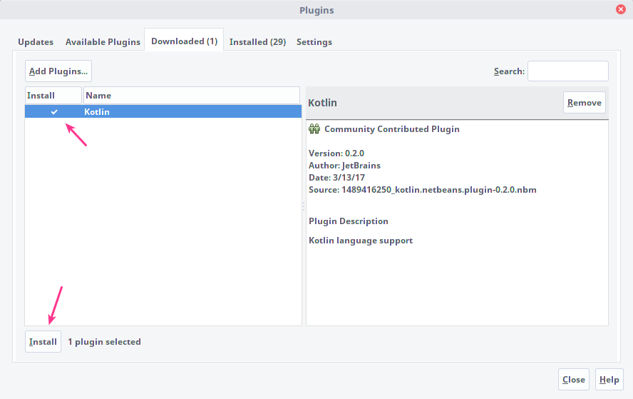 Install Plugins Kotlin