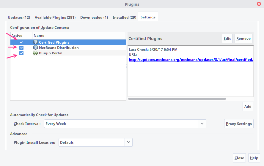 Setting Plugins Netbeans