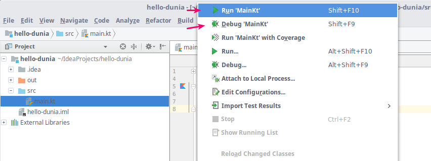 Menjalankan Program Kotlin