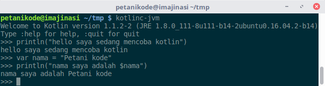 REPL atau Console pada Kotlin
