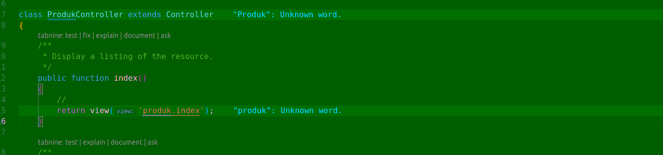 Fungsi index di controller