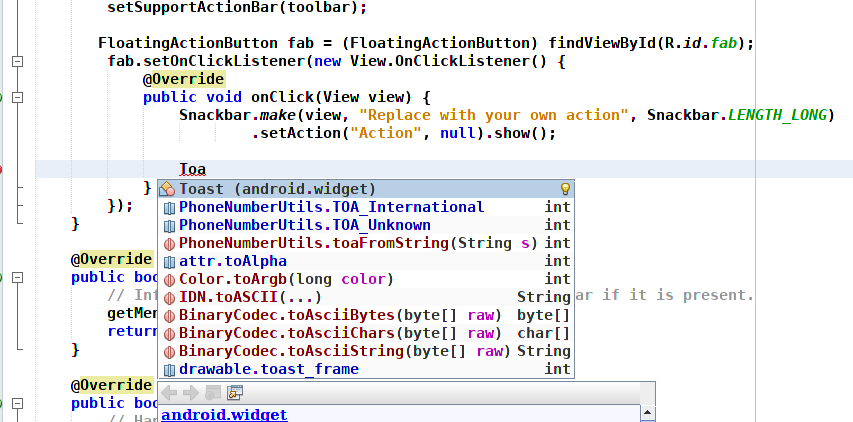 Autocomplete di netbeans