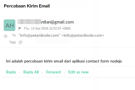 Email dari contact form Email dari contact form