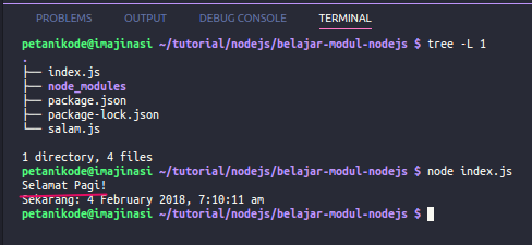 Mencoba modul sendiri