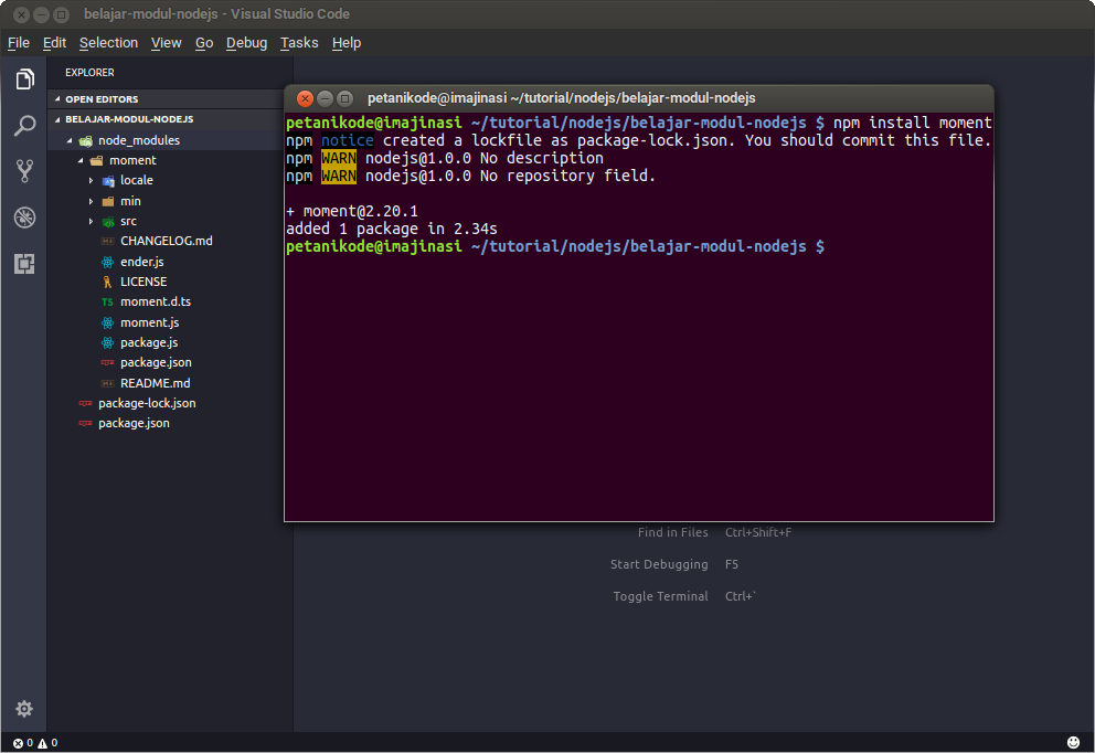 Instalasi Modul Nodejs dengan NPM