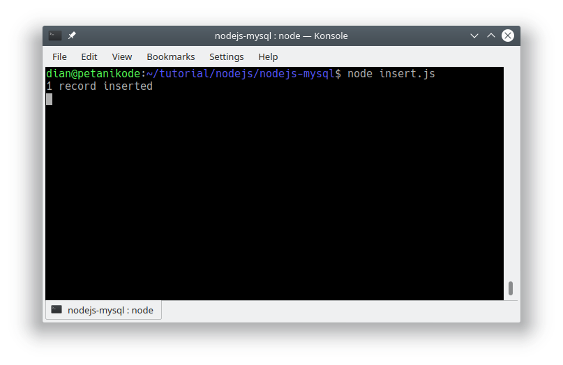 Insert data ke Mysql