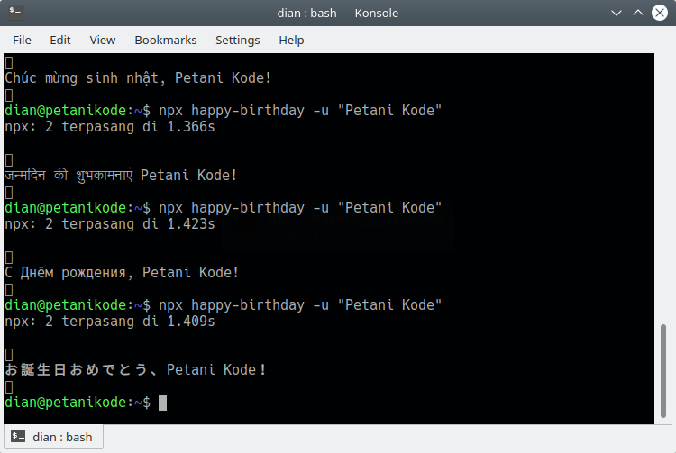Menggunakan NPX untuk eksekusi package