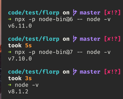 Menggunakan versi nodejs yang berbeda dengan NPX