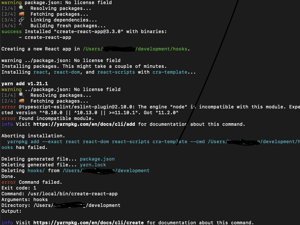 Error karena versi nodejs masih